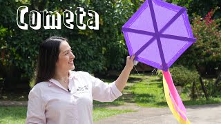 Cómo hacer una cometa fácil y divertida en casa  Make an easy and fun kite at home [upl. by Hamas]