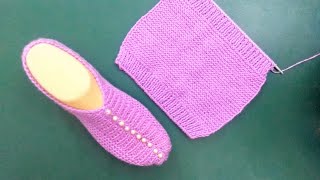 Knitting Ladies Shoes  Socks  Slippers Easy And Beautiful [upl. by Acsecnarf]