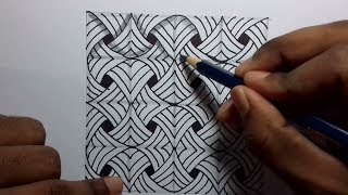 How to draw a Tangle Pattern Design [upl. by Munson]