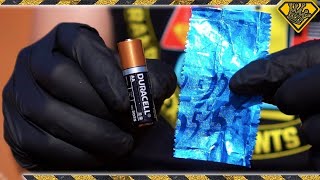 Gum Wrapper Fire Starter  How To Start Fire With Battery And Gum Wrapper [upl. by Atteloj]