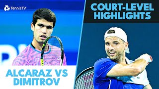 Carlos Alcaraz vs Grigor Dimitrov CourtLevel Highlights  Miami 2024 [upl. by Tice578]