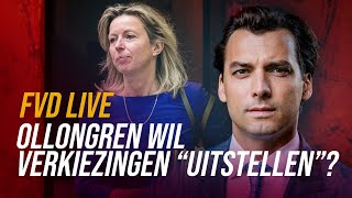 Ollongren wil verkiezingen mogelijk uitstellen  FVD Journaal 21 LIVE [upl. by Nosyarg]