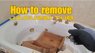 How to remove a Jacuzzi bathtub 🛁 Handyman  Plumber  Demolition [upl. by Archambault]