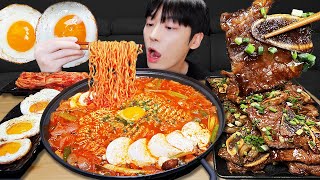 ASMR MUKBANG  직접 만든 순두부 열라면 먹방 amp 레시피 계란 스팸 김치  FIRE NOODLES EATING [upl. by Elleb]