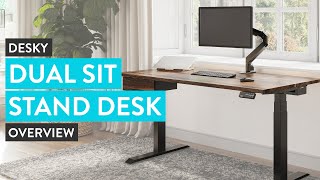 Desky Dual Sit Stand Desk Overview [upl. by Iaverne]