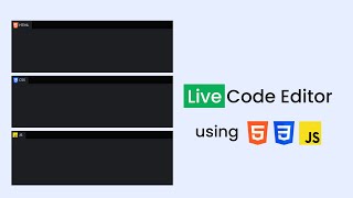 How To Make Live Code Editor Using HTML CSS And JavaScript  Online Code Editor Like CodePen [upl. by Yrolam662]