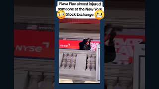 flavorflav almost injures someone at nyse bell ringing fyp viralshort viralvideo [upl. by Ramsa]