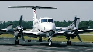 CLOSEUP  Beechcraft B300 King Air 350  Startup Taxi and Takeoff at Destin Airport [upl. by Redmond]