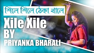 Xile Xile Theka Khale By Priyanka Bharali  Assamese Lyrics Video  trending [upl. by Tremann]