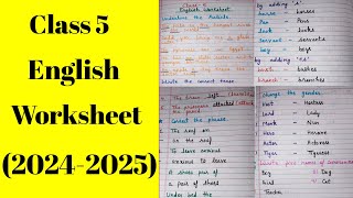 class 5 English worksheet  English grammar worksheet for class 5  English grammar worksheet [upl. by Wake]