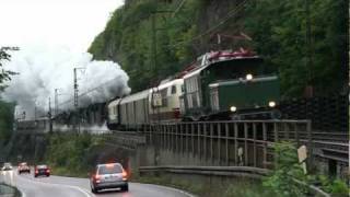 7 Dampfloks auf der Geislinger Steige im Lokzug GöppingenNördlingen [upl. by Ellehsad562]