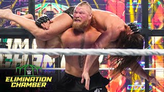 Lesnar eliminates Rollins and Riddle WWE Elimination Chamber 2022 WWE Network Exclusive [upl. by Bellanca]