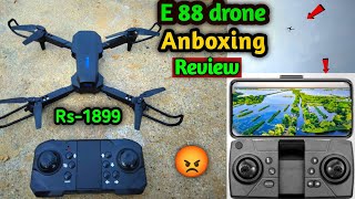 E 88 drone anboxing and review 😡 क्या ये ड्रोन हमे लेना चाहिए  bk experiment [upl. by Nosyd]