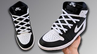 HOW TO DIAMOND LACE NIKE AIR JORDAN 1 HIGHS  Jordan 1 Lacing Style [upl. by Adeirf645]