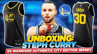 UNBOXING Stephen Curry Golden State Warriors Nike Authentic NBA Jersey  City Edition 2021 [upl. by Kcirdderf547]