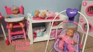 BITTY BABY Doll Washer Dryer  Changing TableHigh chair  You amp Me Swing Daphnee Bella  Ella [upl. by Circosta]