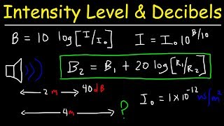 Sound Intensity Level in Decibels amp Distance  Physics Problems [upl. by Eiduj339]