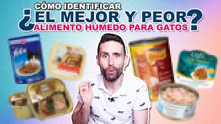 ¿Cuál es el MEJOR y PEOR ALIMENTO HÚMEDO latita sobre paté para tu GATO según su etiqueta [upl. by Pomfrey608]