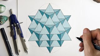 How to draw the 64 star tetrahedron [upl. by Ycnaffit]