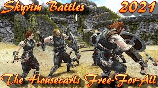 Skyrim Battles  The Housecarls  FreeForAll Legendary Settings [upl. by Anilram]