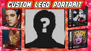 Custom Lego Mosaic Portrait speed build asmr [upl. by Tjaden]