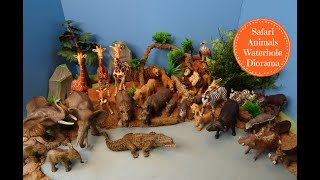 Safari Animals Waterhole Wildlife Diorama  Learn Animal Names [upl. by Billye219]