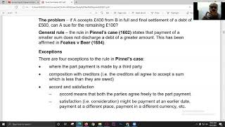 Contract Law  Consideration Promissory Estopple Part Payment Part 3 of 6 [upl. by Schumer]