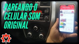 Como conectar o celular no Bluetooth Nissan Versa e March Modelo novo Som original [upl. by Gunner]