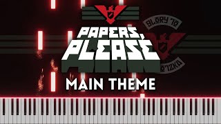 Papers Please Main Theme  Piano Tutorial  Cover FREE MIDI [upl. by Aicatsana]