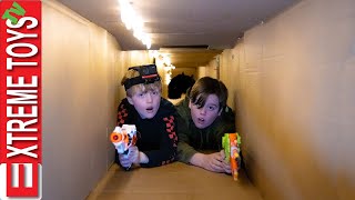 Giant Box Fort Tour Sneak Attack Squad Sets a Trap for the Beast [upl. by Laurens]