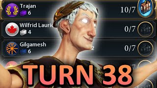 I Beat Civ 6 on Turn 38 on DEITY As Trajan of Rome On STANDARD SPEED Perfectly Balanced [upl. by Lynden39]