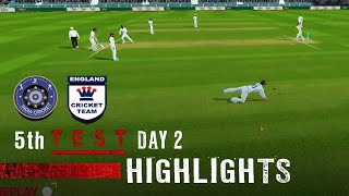 Highlights  Day 2  5th Test England vs India Match  Eng vs Ind  Edgbaston Real Cricket 22 [upl. by Nolie]