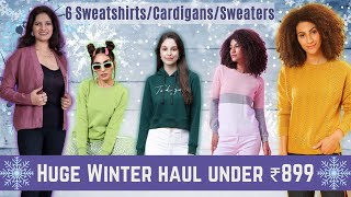 sweatshirt haul  huge winter haul 2022  sweater haul  cardigan haul  sweatshirt haul under 500 [upl. by Glori869]