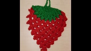 Tutorial de crochet agarradera con forma de Fresa 2 de 3 [upl. by Airetnahs]