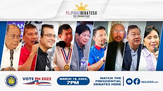 PiliPinas Debates 2022 The Turning Point  First Presidential Debate [upl. by Anihsat]