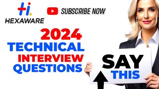 Hexaware Technical interview questions and answers [upl. by Nidorf]