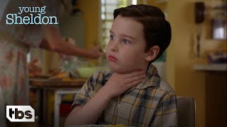 Young Sheldon Sheldon Chokes on a Sausage Season 1 Episode 4 Clip  TBS [upl. by Ahsined]