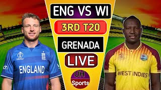 ENG VS WI LIVE3RD T20 MATCH  ENGLAND VS WEST INDIES LIVE CRICKET MATCH COMMENTARY [upl. by Ruth]