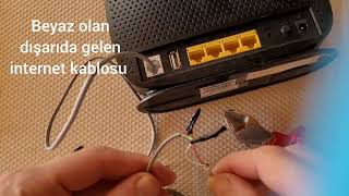 Evde modem kurulumu modem kablo bağlantısı nasıl yapılır Dışarıdan gelen internet kablosunu Bağlama [upl. by Nonnek]