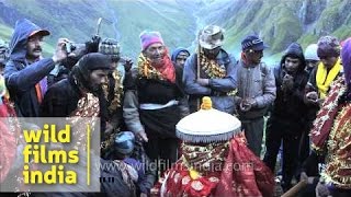 Pilgrims sing devotional songs during Nanda Devi Raj Jat Yatra  Uttarakhand [upl. by Besnard]