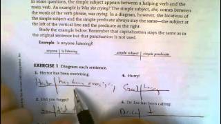 Diagramming Simple Subjects and Simple Predicates with worksheet [upl. by Nylemaj467]