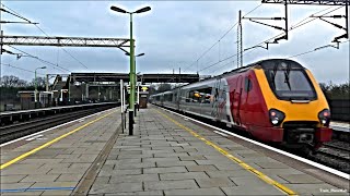 Fast Trains at Cheddington Station WCML  210119 [upl. by Yngad]