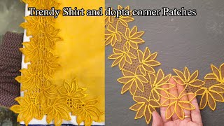 Trendy Shirt And Dopta Corner Patches Design By Sewing Machine Latest Dress Design  Stylish Dress [upl. by Esekram]