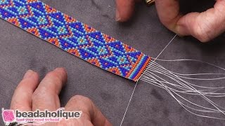 How to Finish Off Traditional Loom Work and Add a Slider Clasp [upl. by Bathesda]