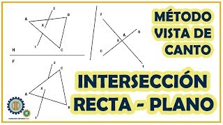 Intersección de una Recta y un Plano  Método de Vista de Canto  Dibujo Técnico [upl. by Hsirrap]