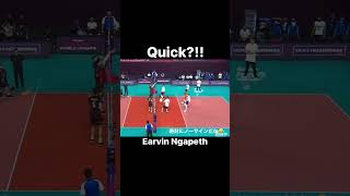 Quick spike by Earvin ngapeth volleyballsource volleyballmatch volleyballserve volleyball [upl. by Yetta761]