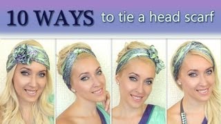 10 different ways to wear 1 scarf on your head How to tie a headscarf turban and headband style [upl. by Ayik]