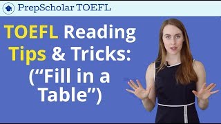 TOEFL Reading Tips and Strategy  Fill in a Table Questions [upl. by Kcarb]