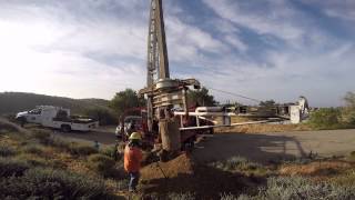 Ezbore Bucket Drill Rig dumping the drilling bucket [upl. by Eatnoed]