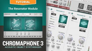 The resonator module with the Chromaphone 3 acoustic object synthesizer plugin [upl. by Aramahs]